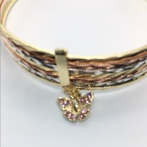 Tri Color Bangles-Seminarios with Butterfly